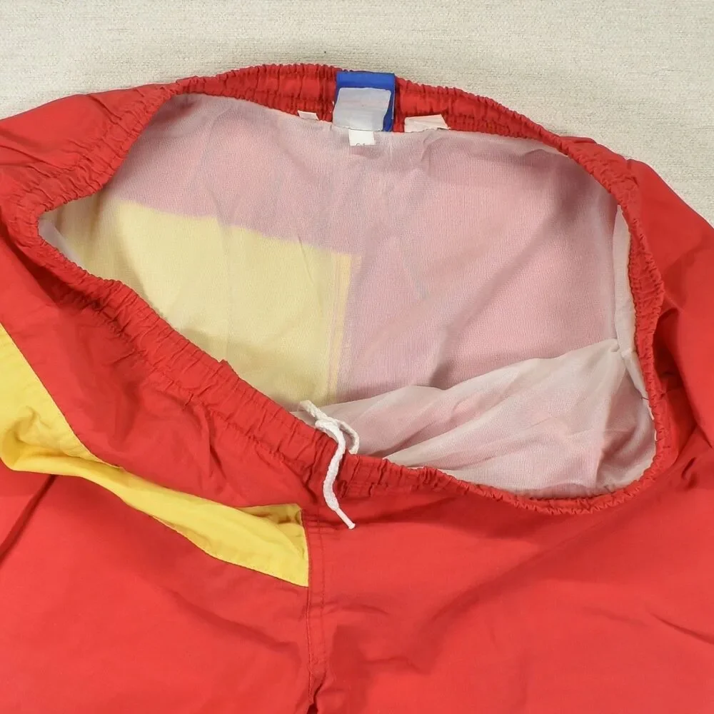 Vintage Ocean Pacific OP Board Shorts Mens XL Red Yellow Blue Swim Trunks Surf